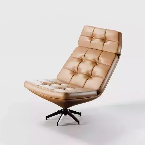 Leather Armchair 3D model 2
