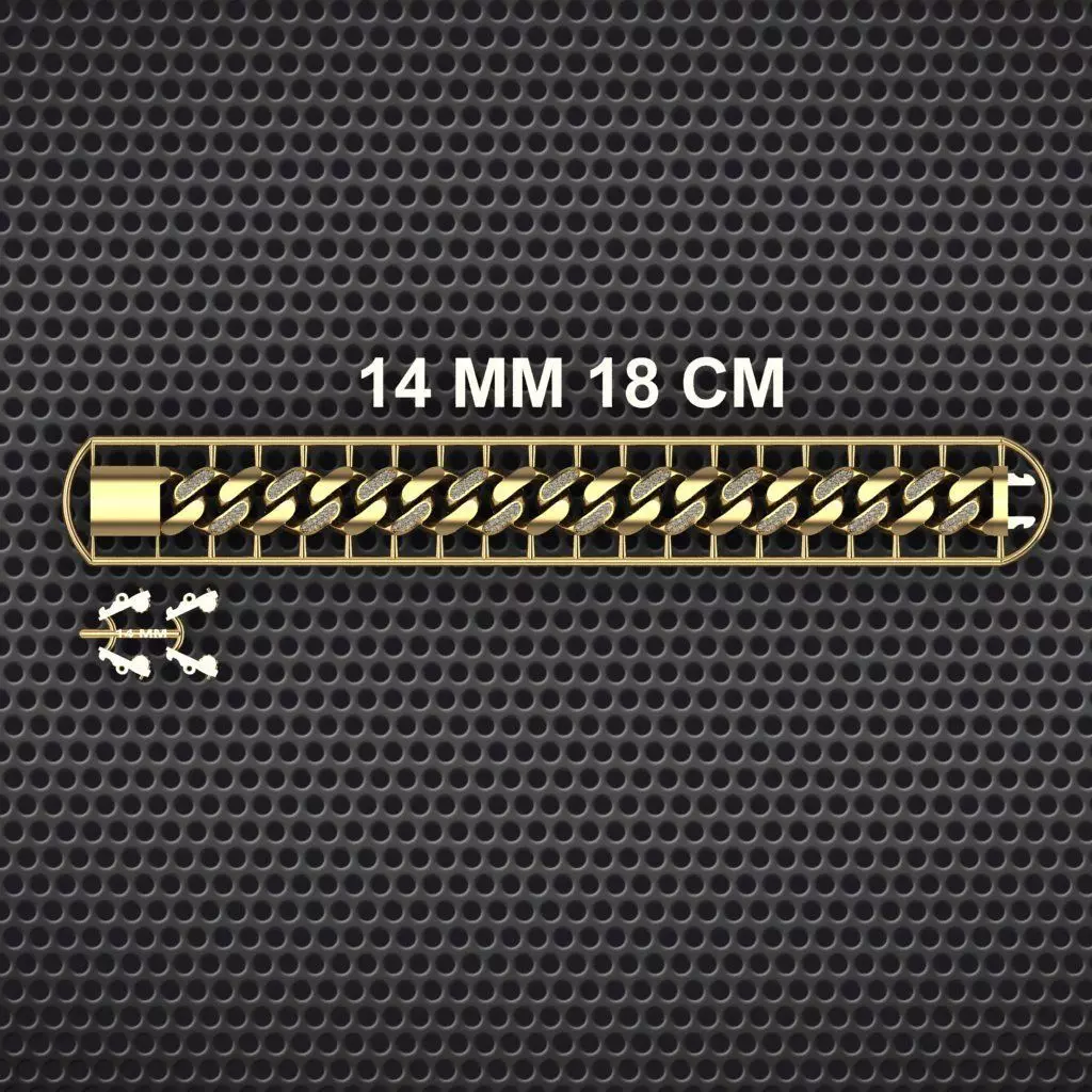 14 MM 18 CM CUBAN LINK CHAIN FOR BRACELET OR NECKLACE 3D print model_0