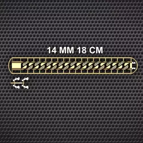 14 MM 18 CM CUBAN LINK CHAIN FOR BRACELET OR NECKLACE