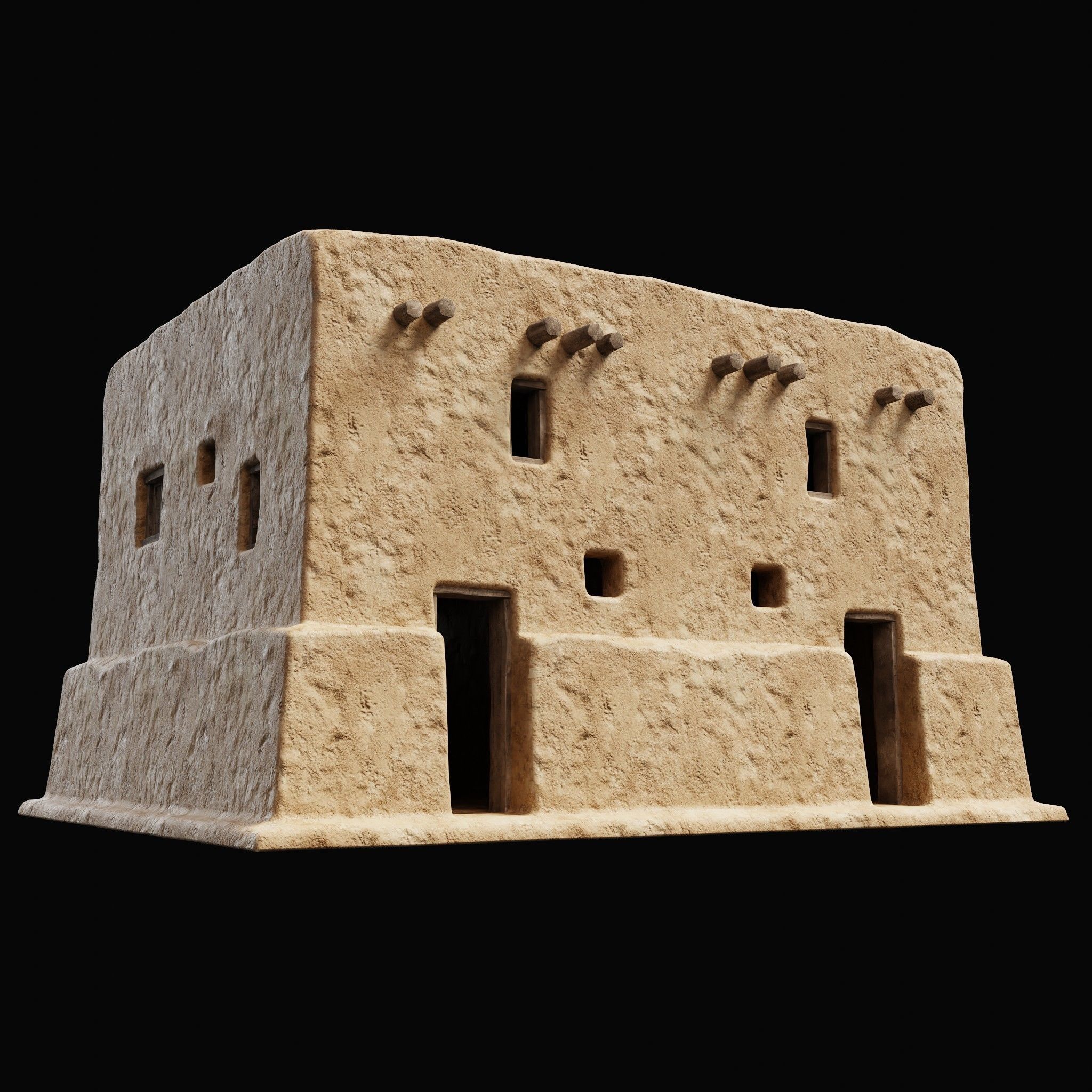 ANCIENT GENERIC CLAY HOUSES BUILDING DESERT EGYPT AAA COLLECTION Low-poly 3D model_7
