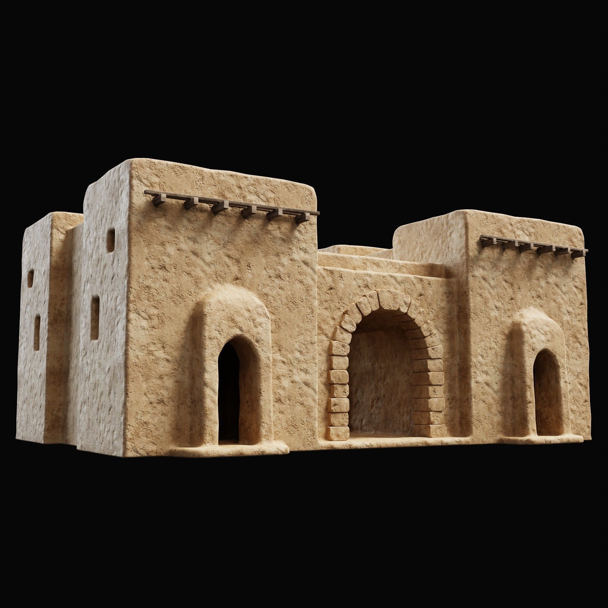 ANCIENT GENERIC CLAY HOUSES BUILDING DESERT EGYPT AAA COLLECTION Low-poly 3D model_31