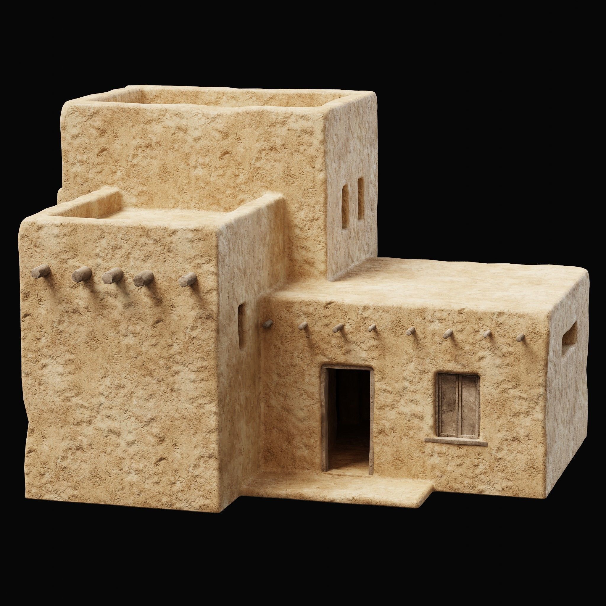 ANCIENT GENERIC CLAY HOUSES BUILDING DESERT EGYPT AAA COLLECTION Low-poly 3D model_17