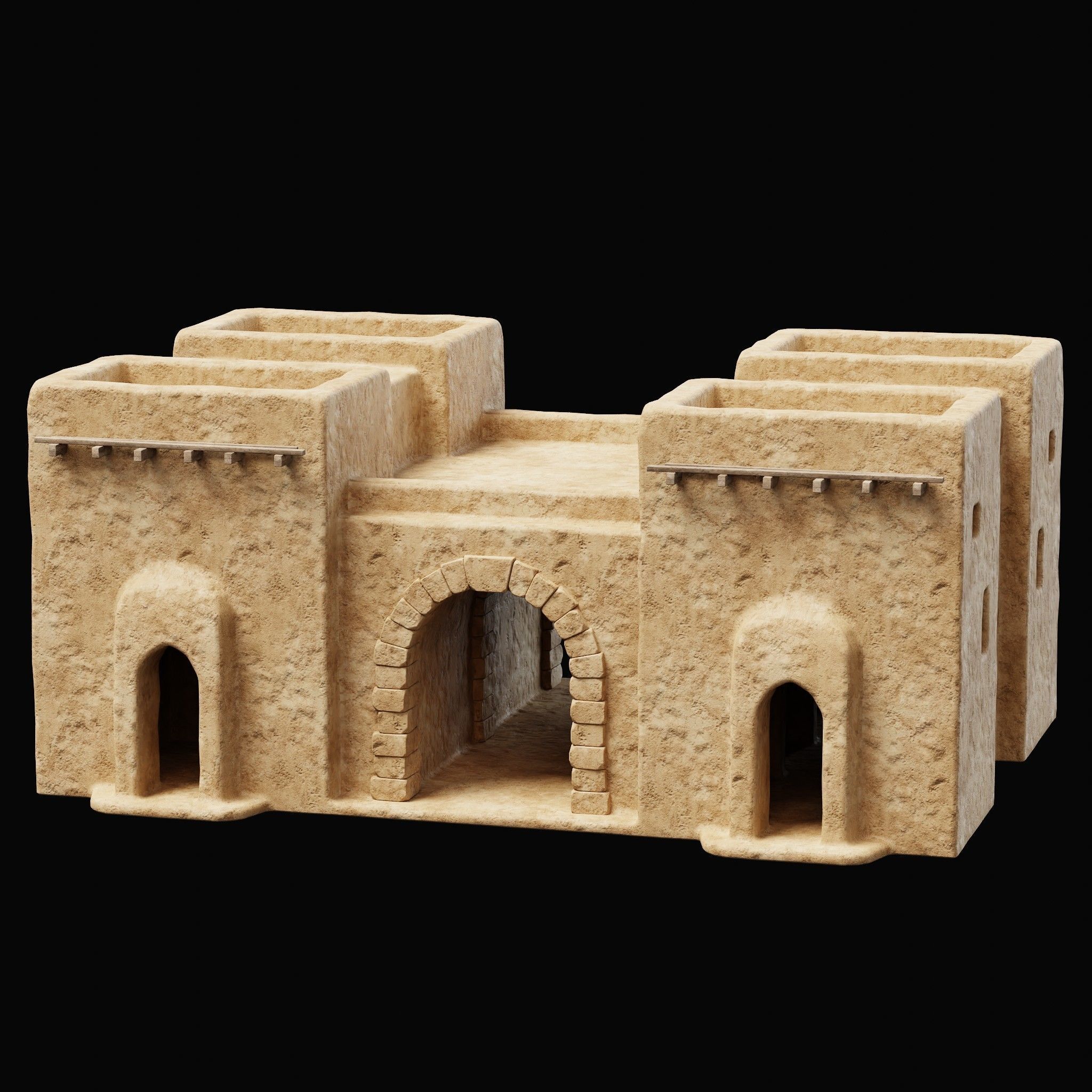 ANCIENT GENERIC CLAY HOUSES BUILDING DESERT EGYPT AAA COLLECTION Low-poly 3D model_29