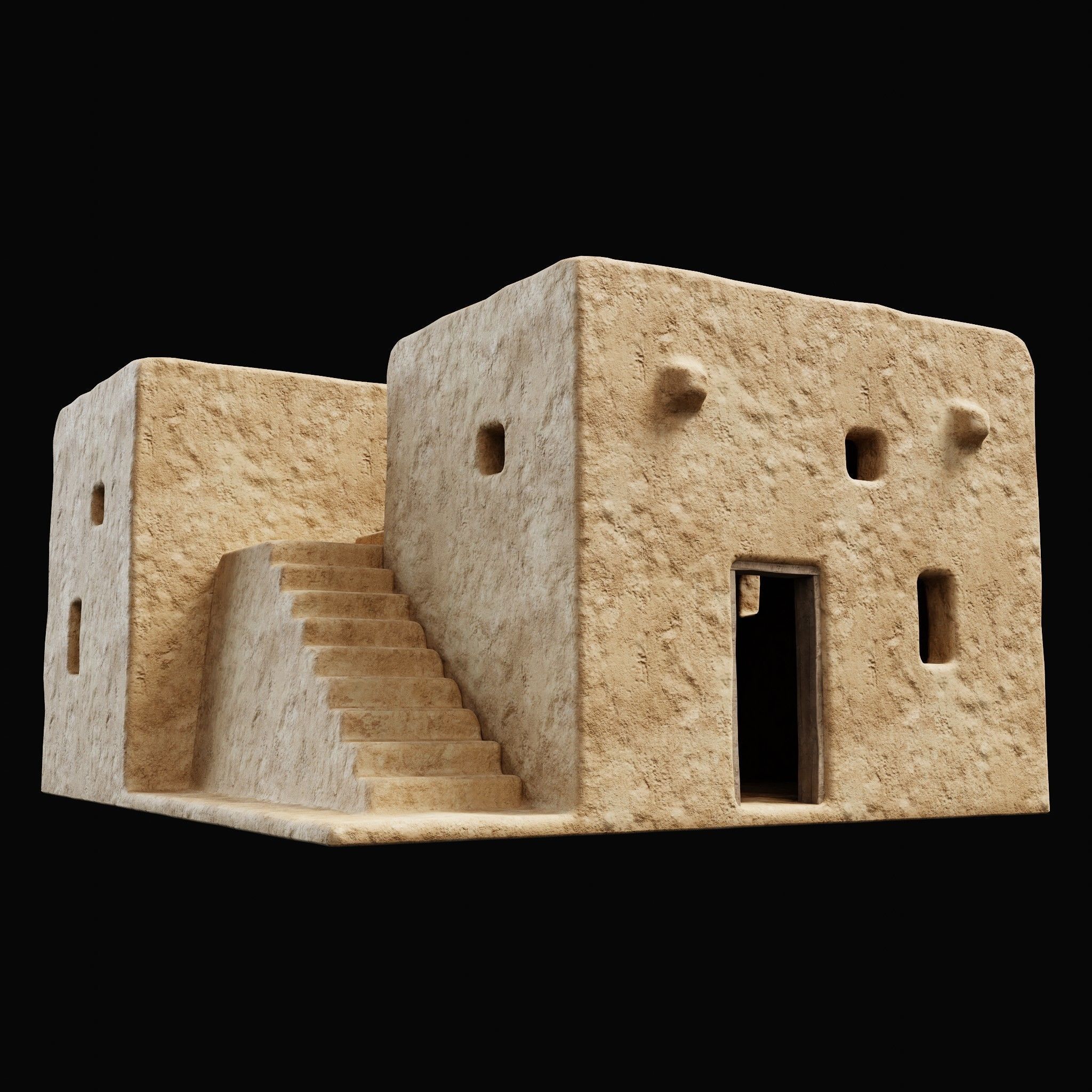 ANCIENT GENERIC CLAY HOUSES BUILDING DESERT EGYPT AAA COLLECTION Low-poly 3D model_35