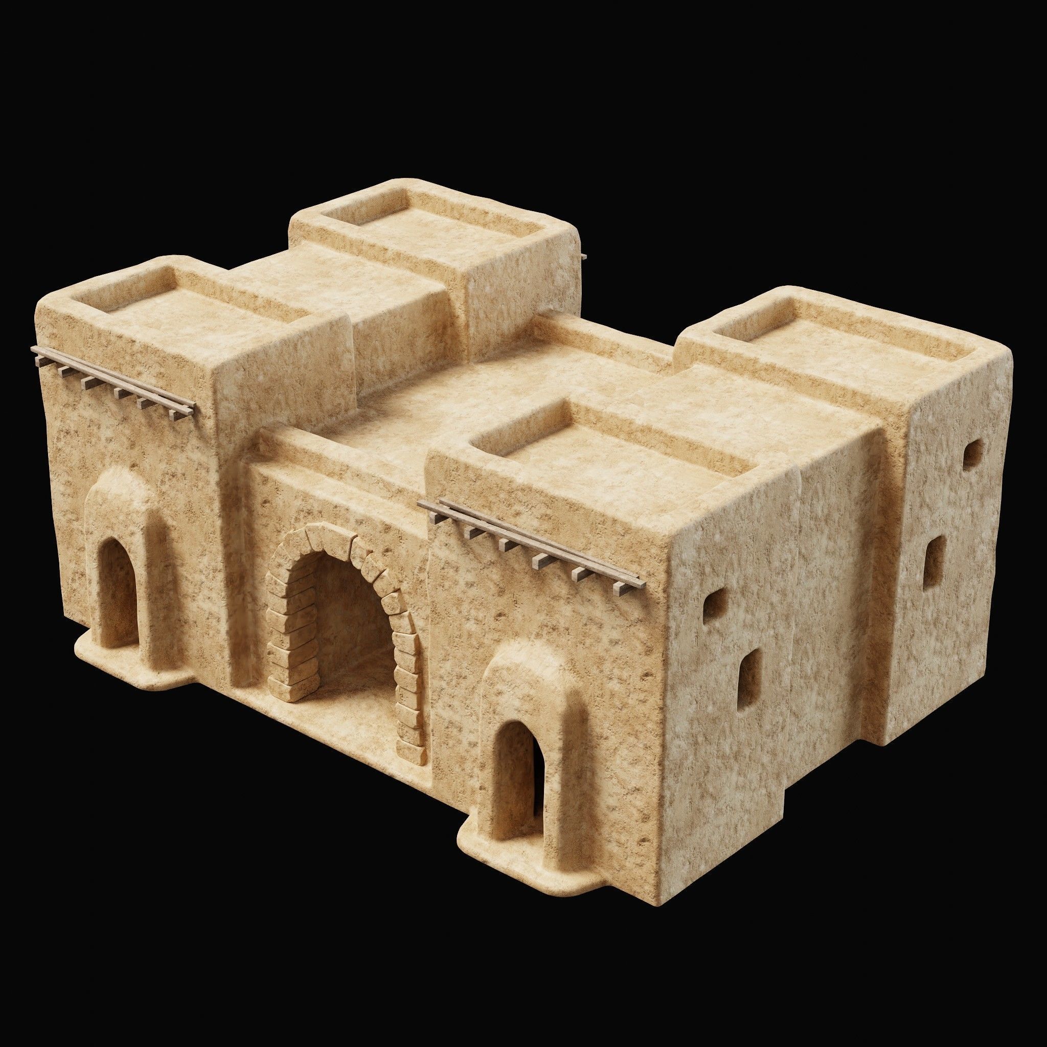 ANCIENT GENERIC CLAY HOUSES BUILDING DESERT EGYPT AAA COLLECTION Low-poly 3D model_30