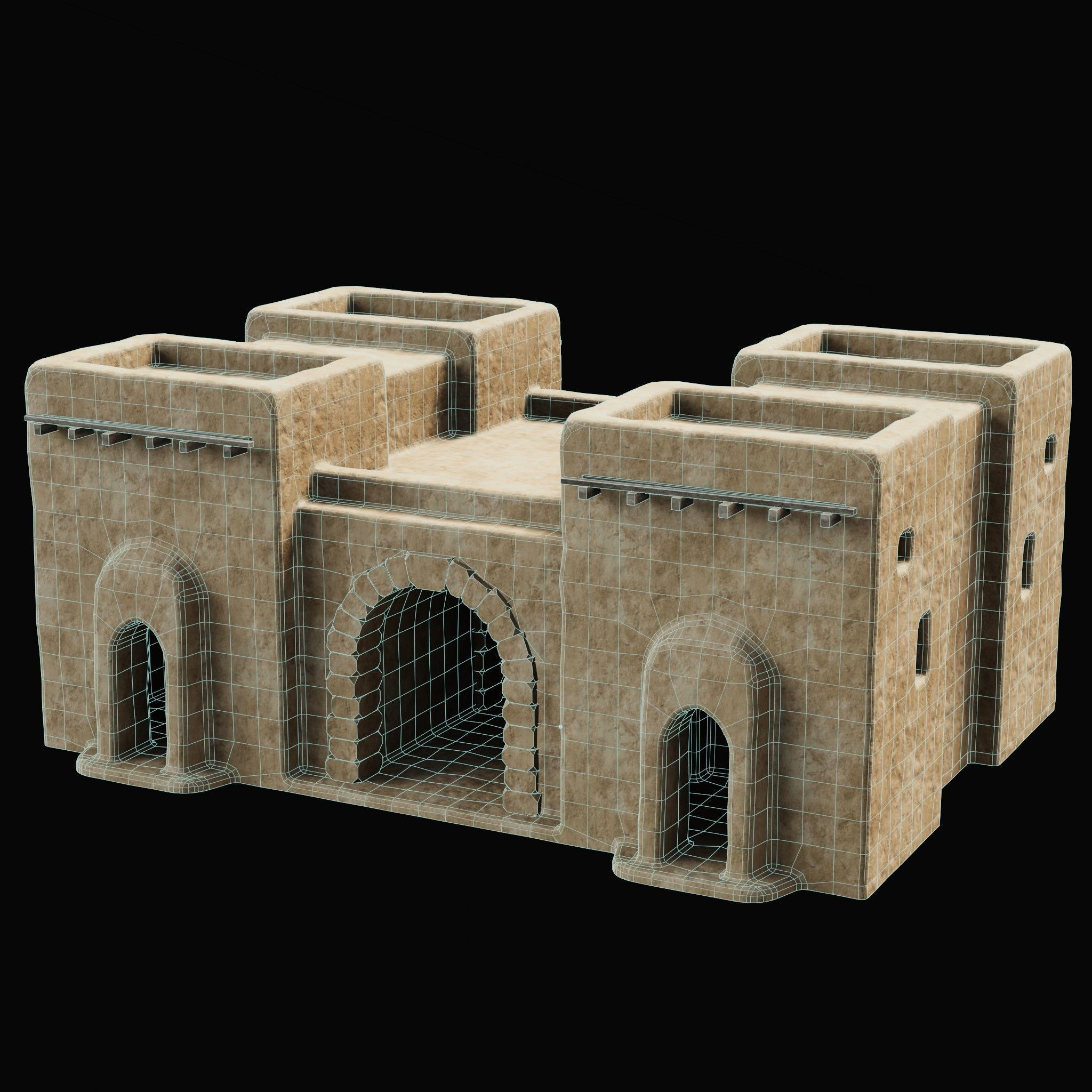 ANCIENT GENERIC CLAY HOUSES BUILDING DESERT EGYPT AAA COLLECTION Low-poly 3D model_32
