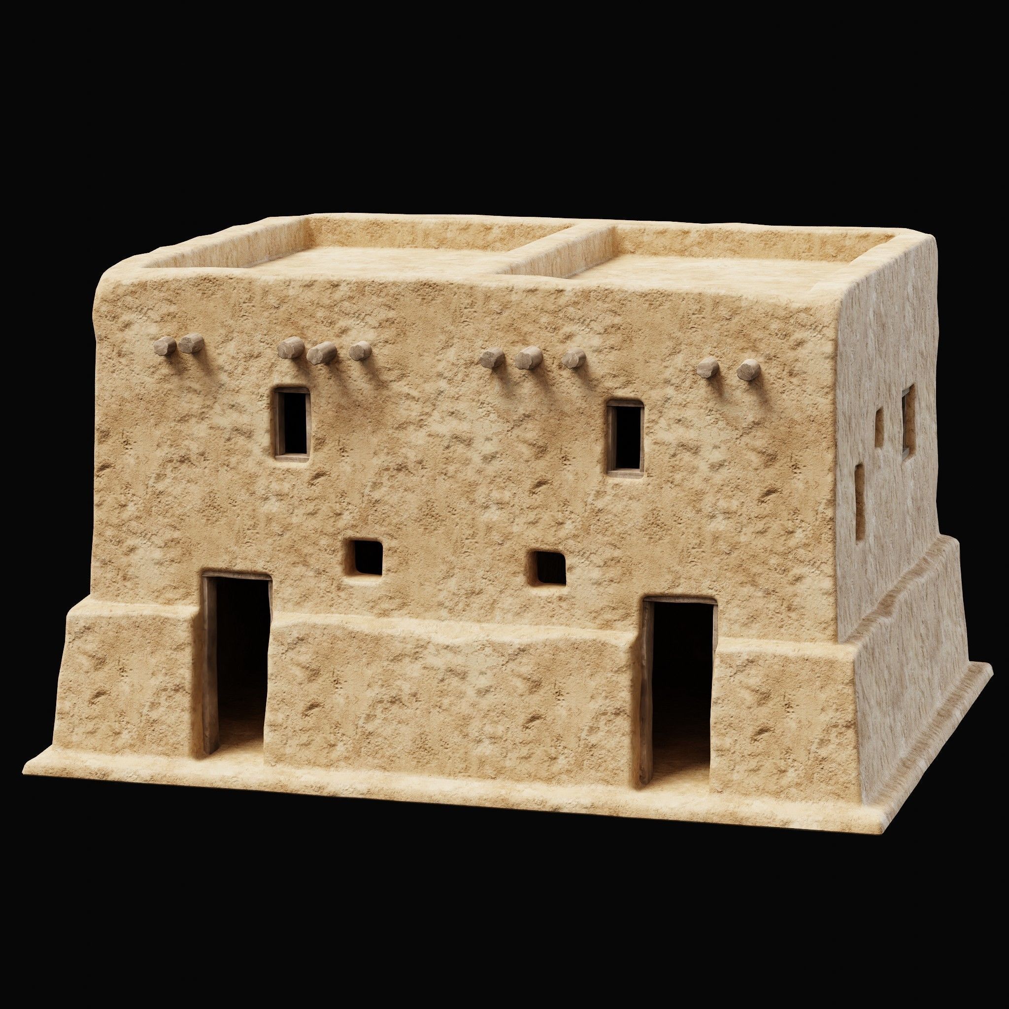 ANCIENT GENERIC CLAY HOUSES BUILDING DESERT EGYPT AAA COLLECTION Low-poly 3D model_5
