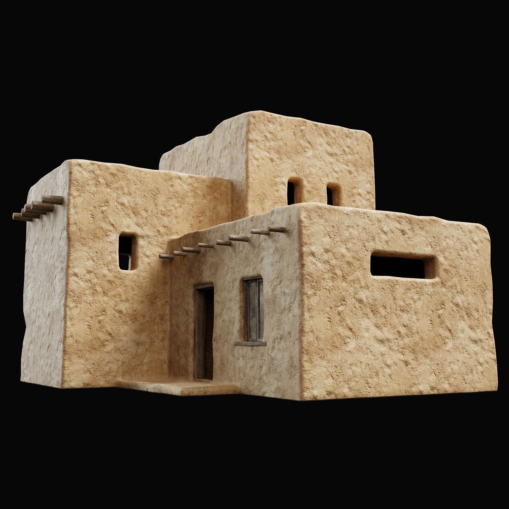 ANCIENT GENERIC CLAY HOUSES BUILDING DESERT EGYPT AAA COLLECTION Low-poly 3D model_19