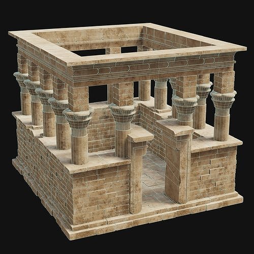 ANCIENT TEMPLE CHURCH BUILDING DESERT EGYPT AAA COLLECTION Low-poly 3D model 5