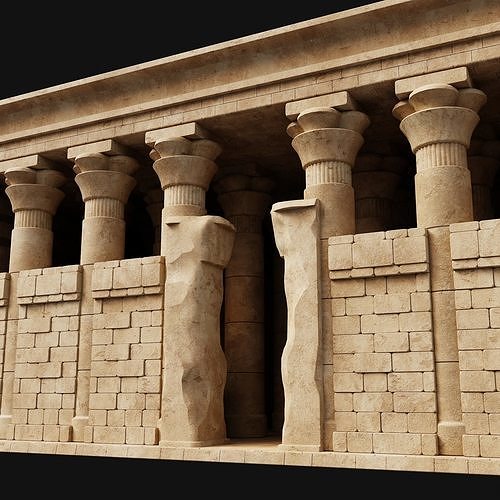 ANCIENT TEMPLE CHURCH BUILDING DESERT EGYPT AAA COLLECTION Low-poly 3D model 7