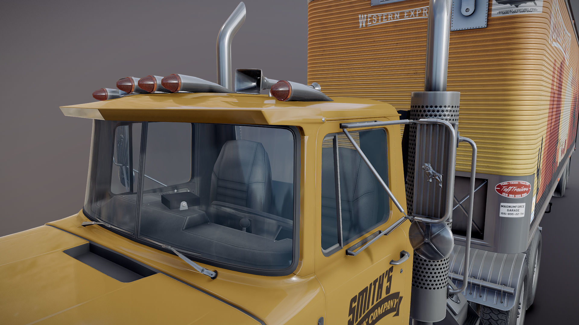 SuperLiner dryvan truck Low-poly 3D model_26