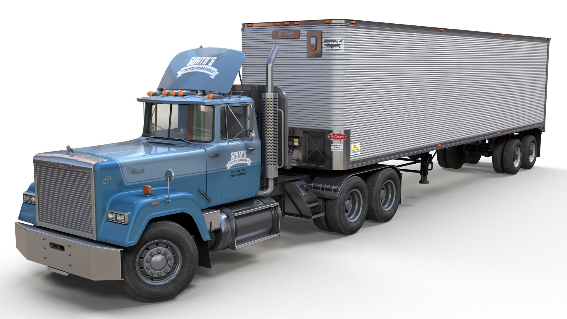 SuperLiner dryvan truck Low-poly 3D model_1