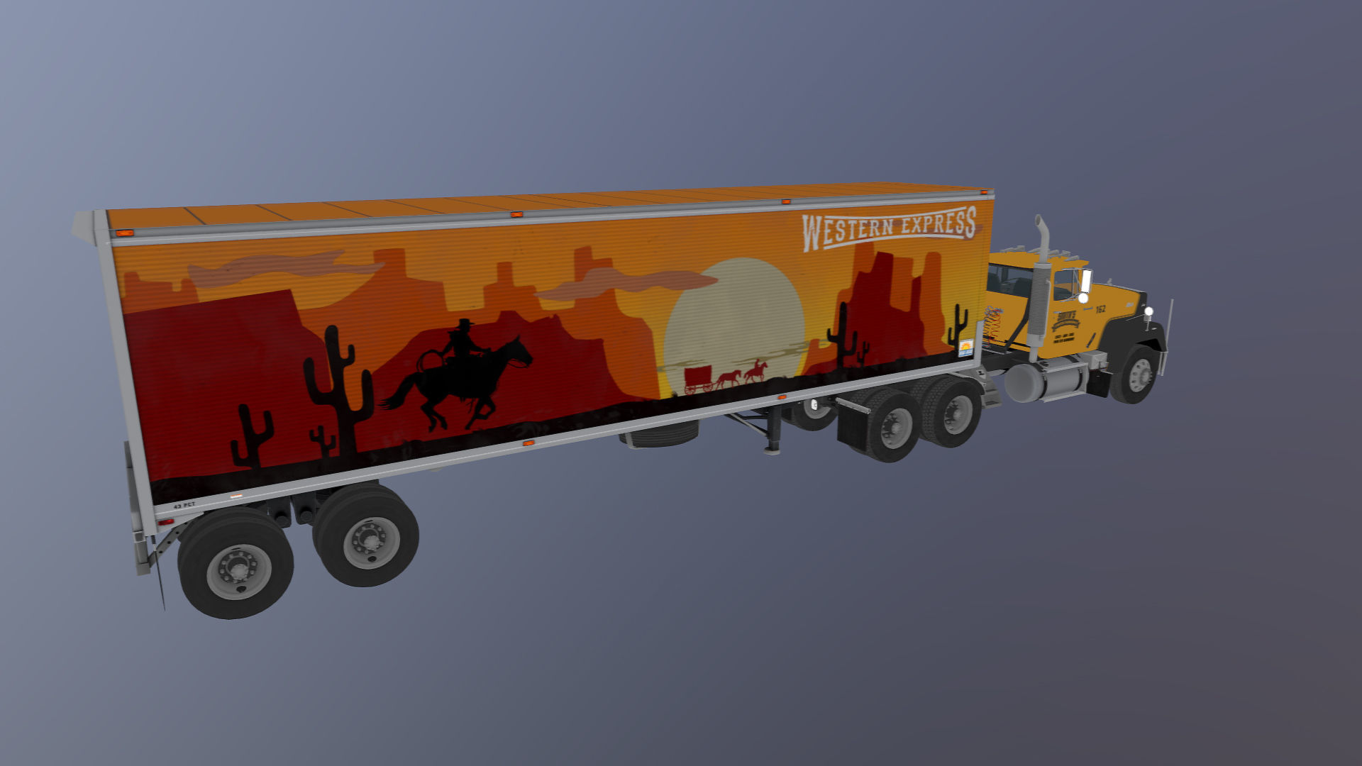 SuperLiner dryvan truck Low-poly 3D model_38