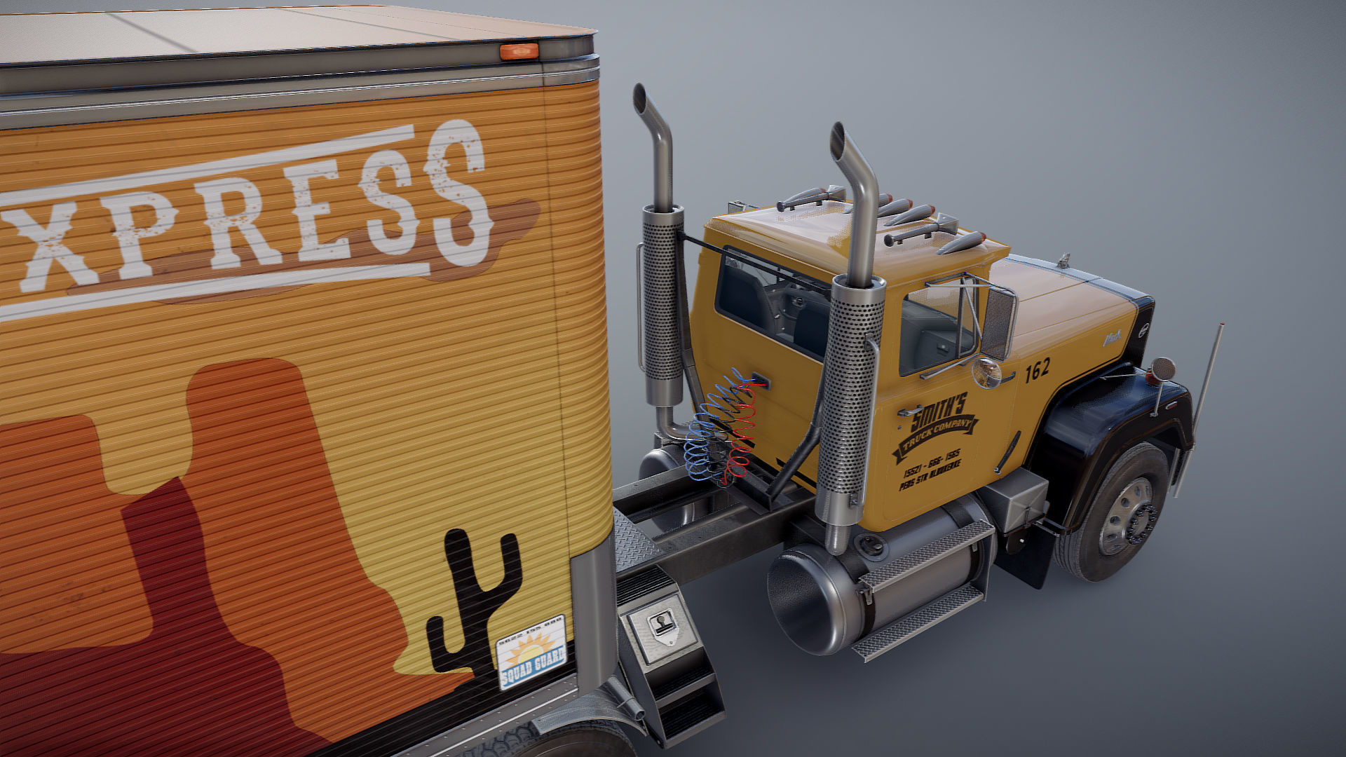 SuperLiner dryvan truck Low-poly 3D model_33