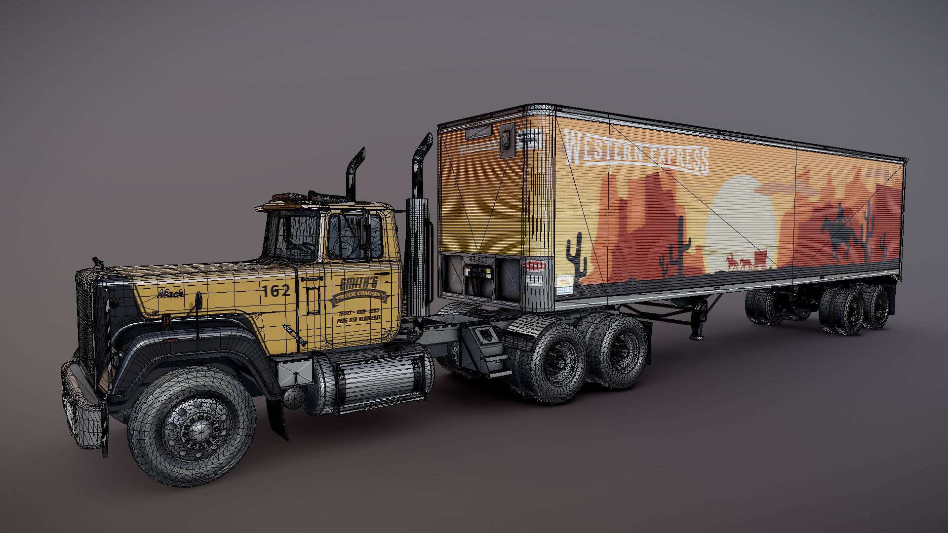 SuperLiner dryvan truck Low-poly 3D model_29