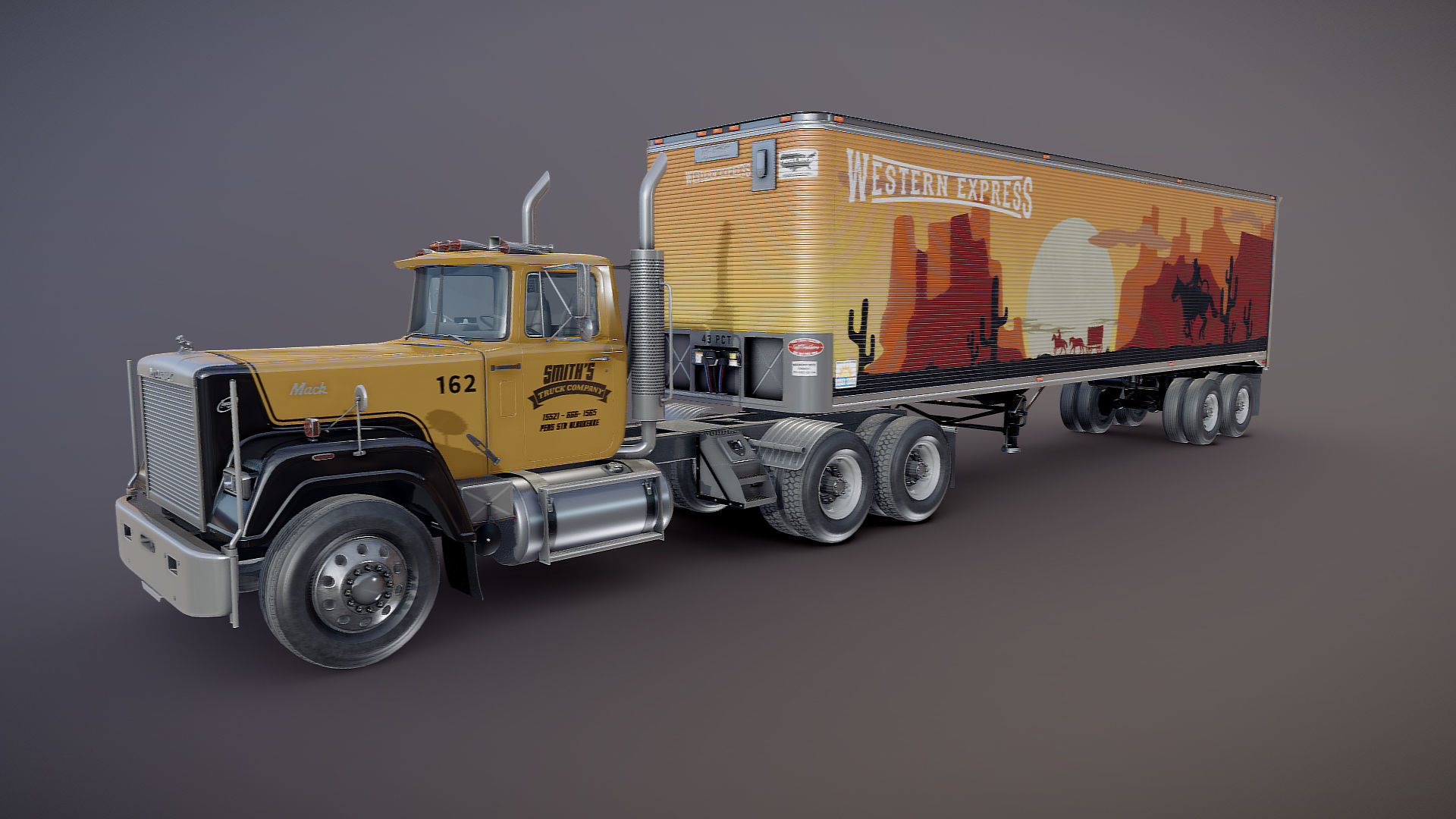SuperLiner dryvan truck Low-poly 3D model_17