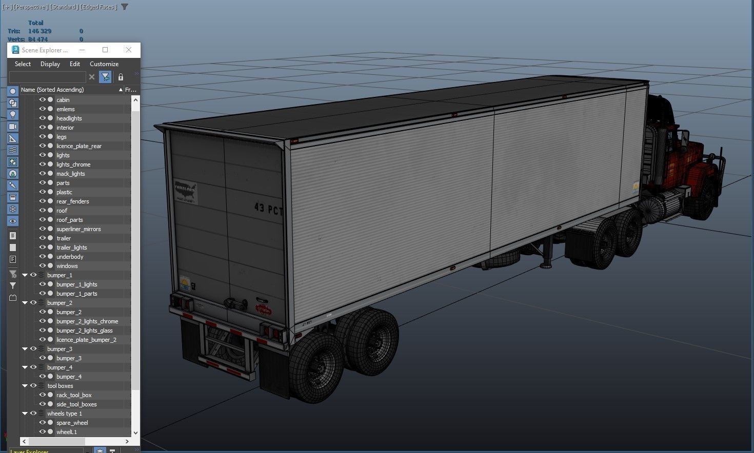 SuperLiner dryvan truck Low-poly 3D model_41