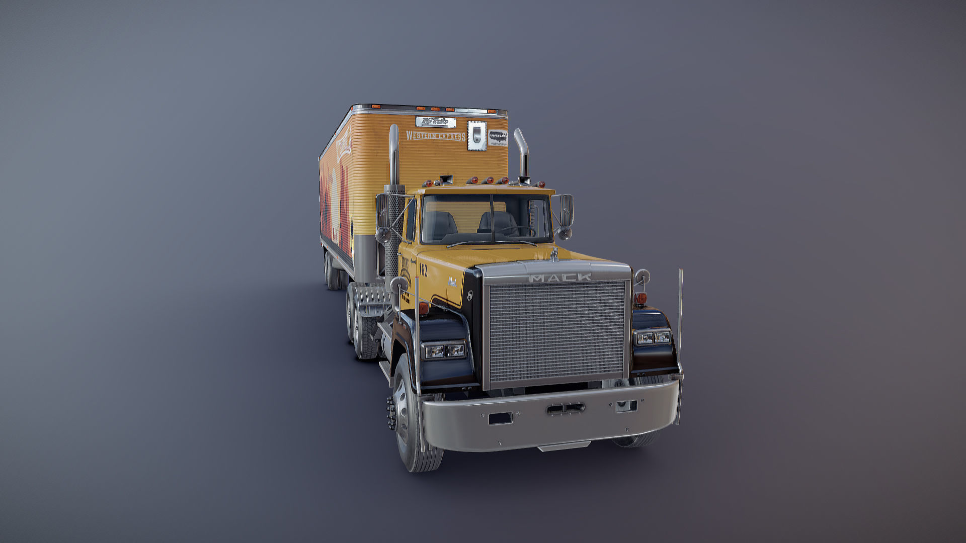 SuperLiner dryvan truck Low-poly 3D model_19