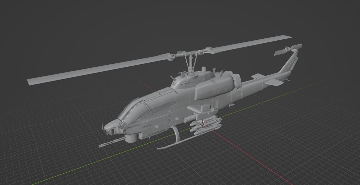 Helicopter ah1w 3D print model_1