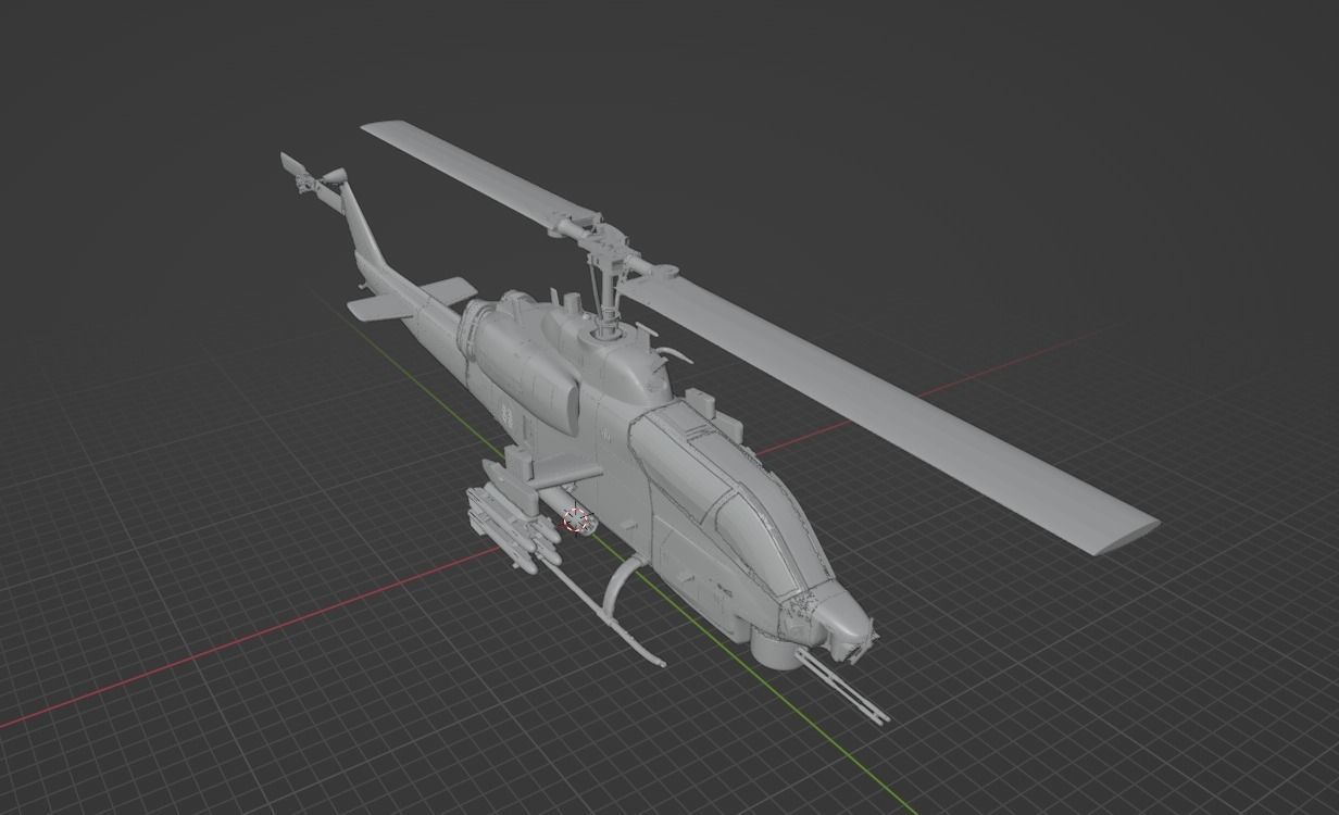 Helicopter ah1w 3D print model_2