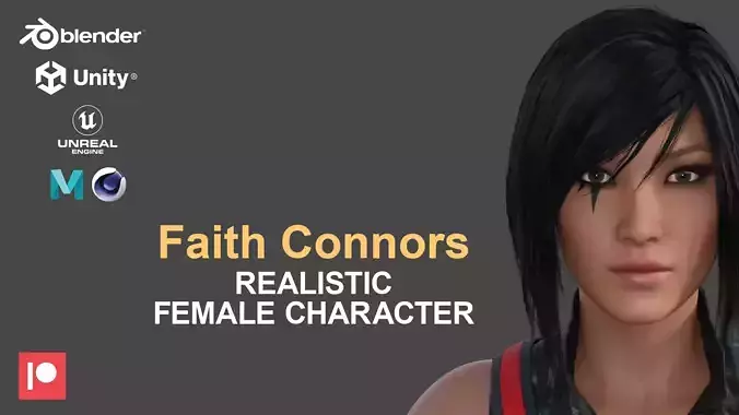 Faith Connors  - Game Ready Low-poly 3D model