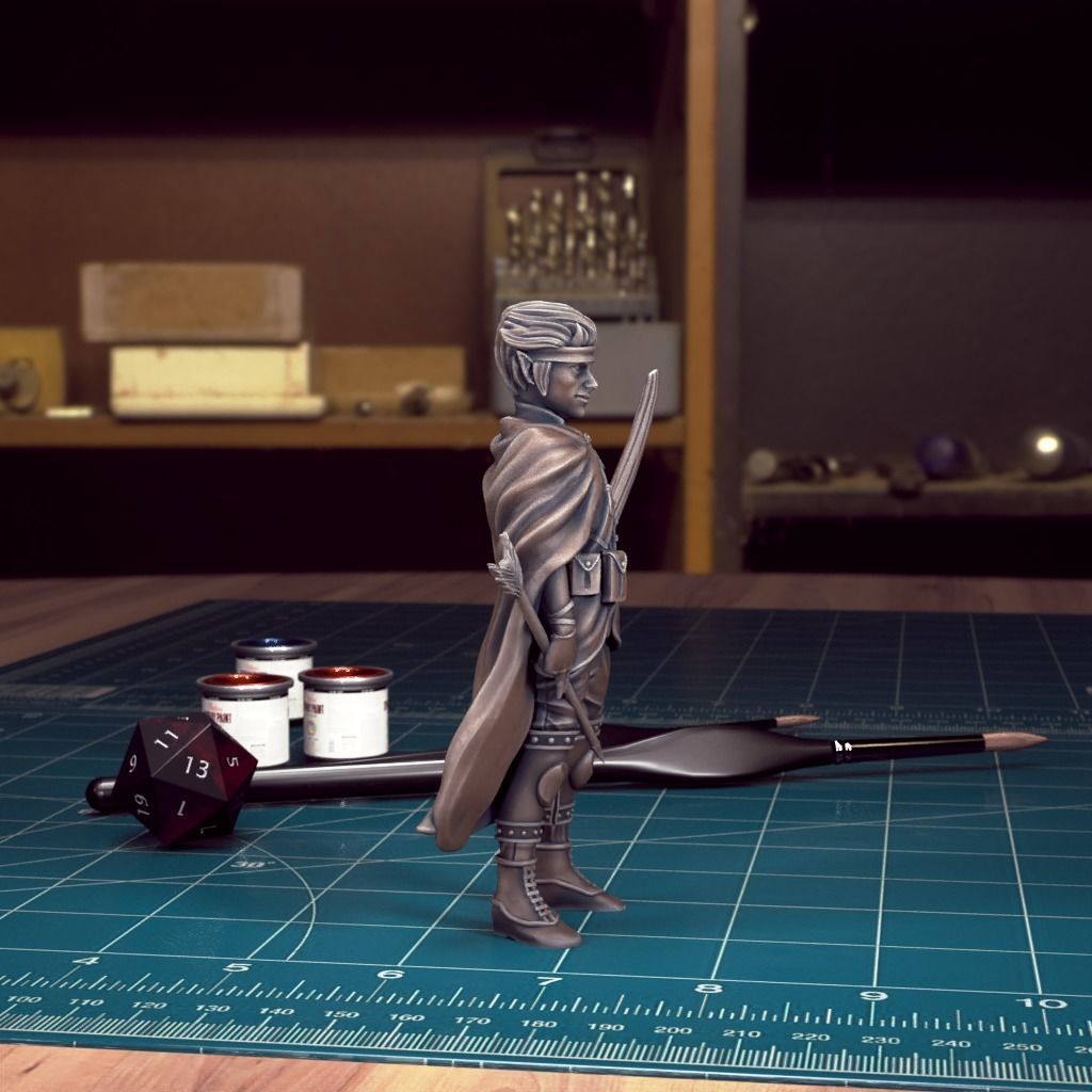 DnD Heroes Tiefling Ranger Male - Presupported 3D print model_4