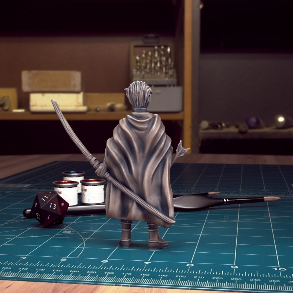 DnD Heroes Tiefling Ranger Male - Presupported 3D print model_3