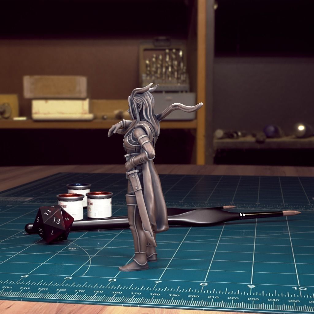DnD Heroes - Tiefing Ranger Female - Pre-Supported 3D print model_2