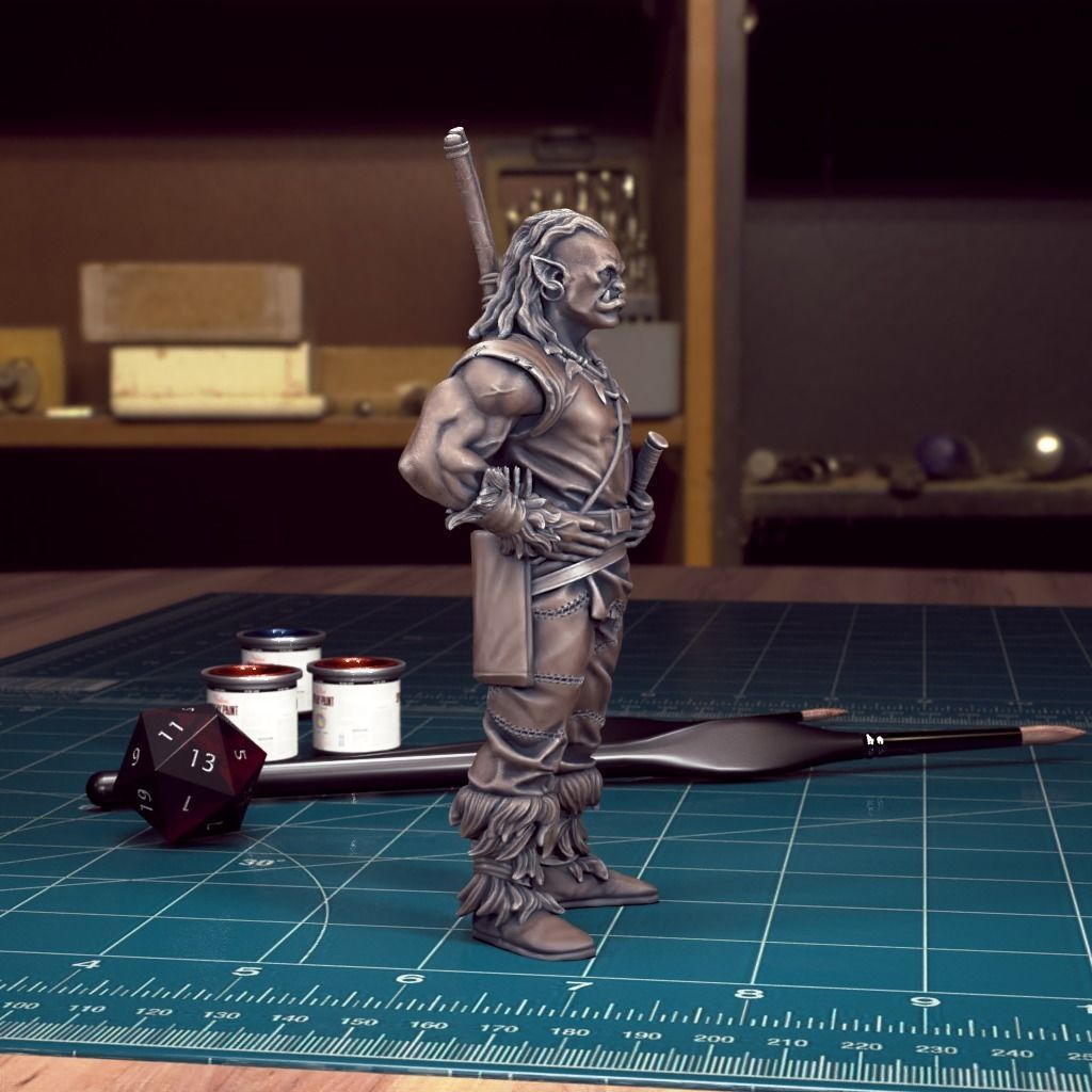 DnD Heroes - Orc Ranger Male - Pre-Supported 3D print model_4