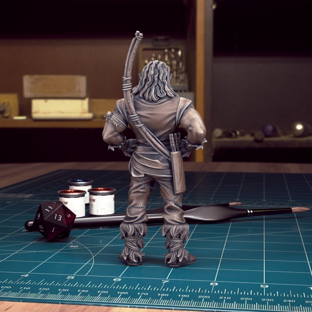 DnD Heroes - Orc Ranger Male - Pre-Supported 3D print model_3