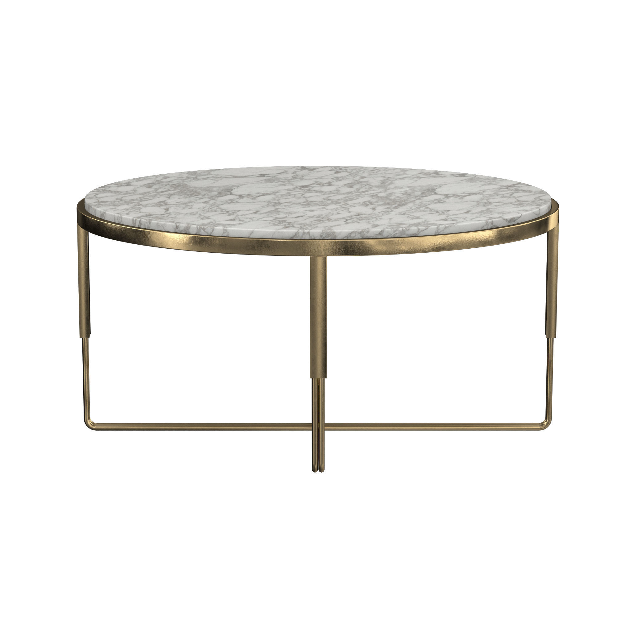 Oval marble coffee table 3D model_2