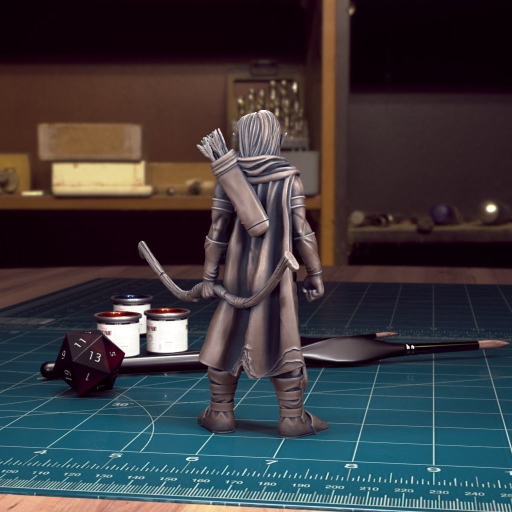 DnD Heroes - Orc Ranger Female - Pre-Supported 3D print model_3