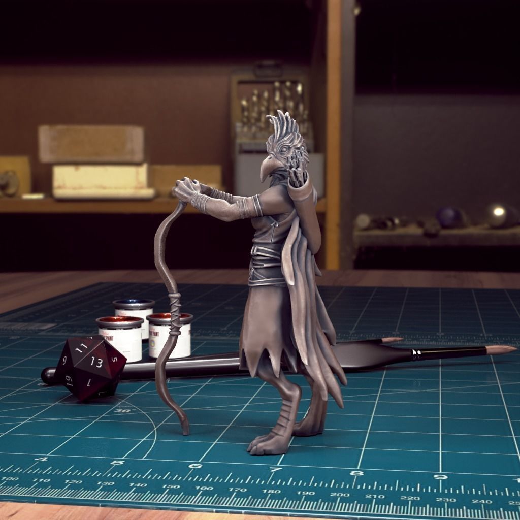 DnD Heroes - Kenku Ranger Female - Pre-Supported  3D print model_2