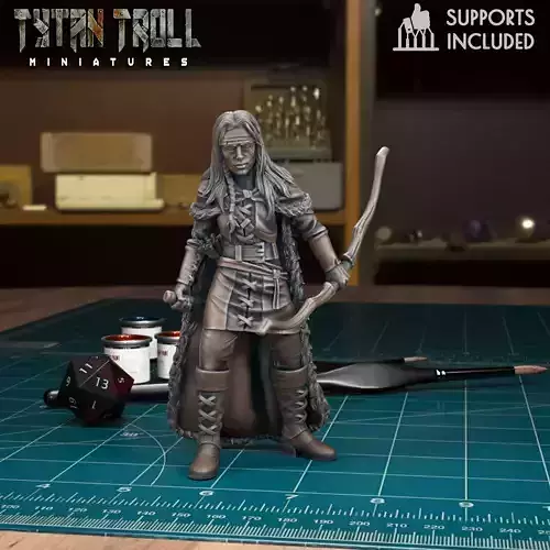 DnD Heroes - Human Ranger Female - Pre-Supported 