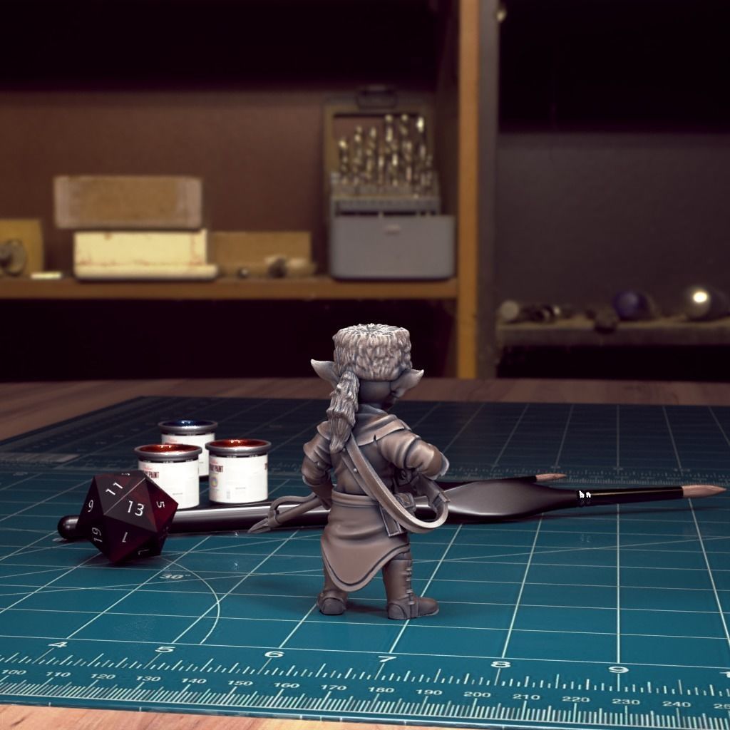 DnD Heroes - Goblin Ranger Male - Pre-Supported 3D print model_3