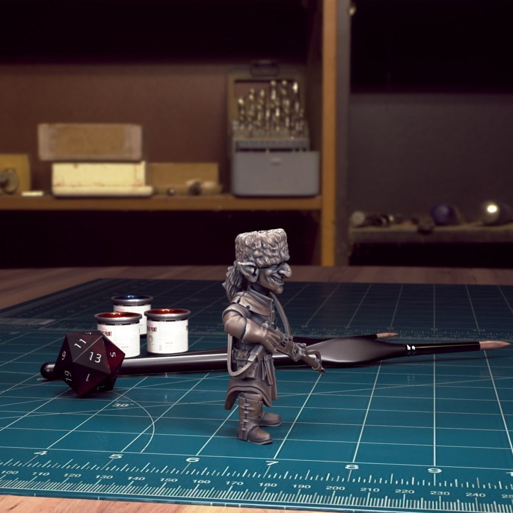 DnD Heroes - Goblin Ranger Male - Pre-Supported 3D print model_4