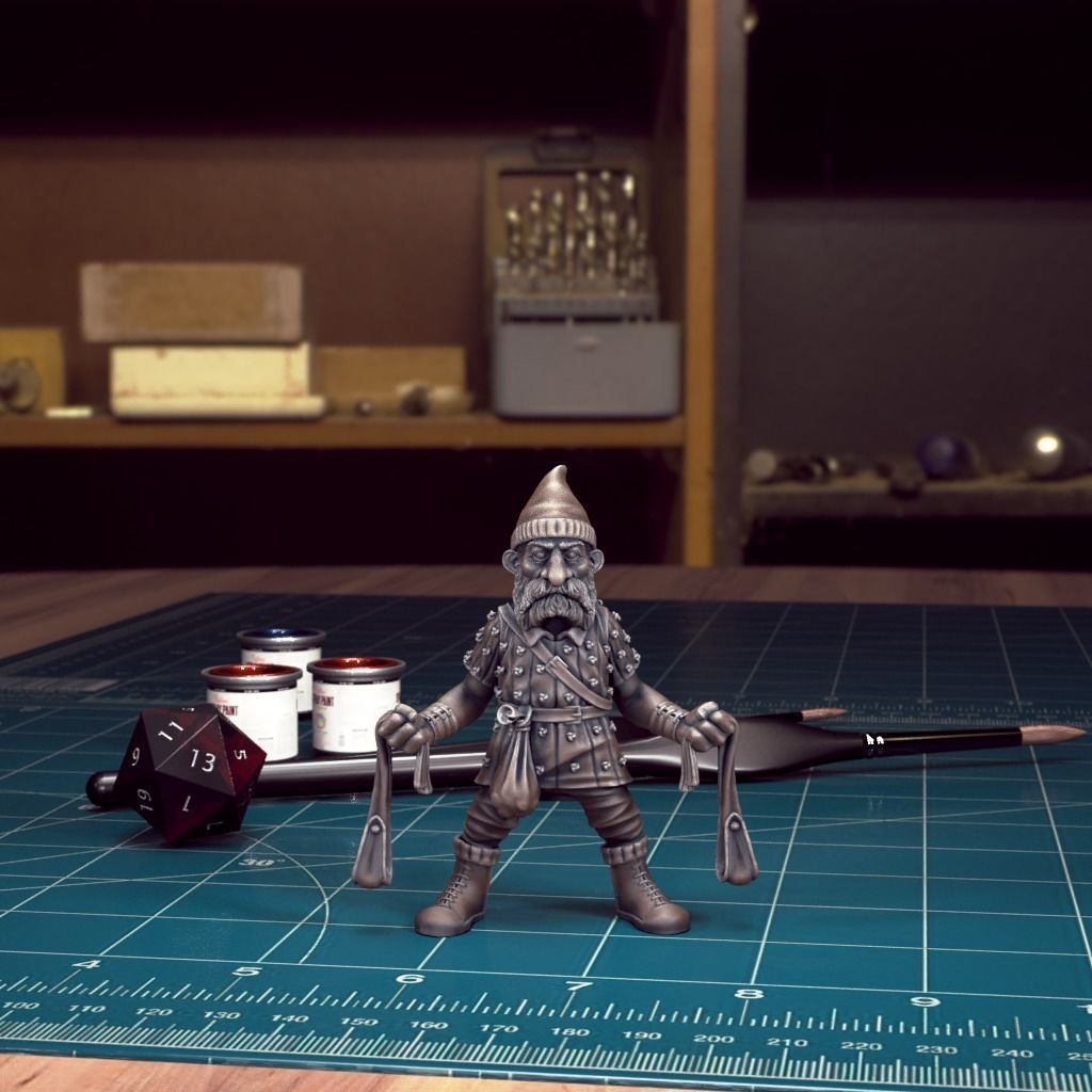 DnD Heroes - Gnome Ranger Male - Pre-Supported  3D print model_1