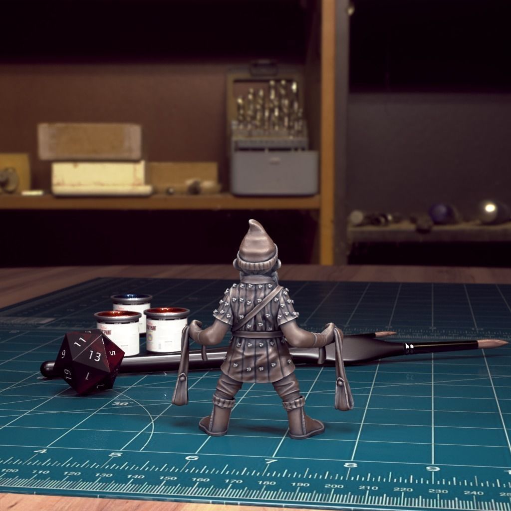 DnD Heroes - Gnome Ranger Male - Pre-Supported  3D print model_3