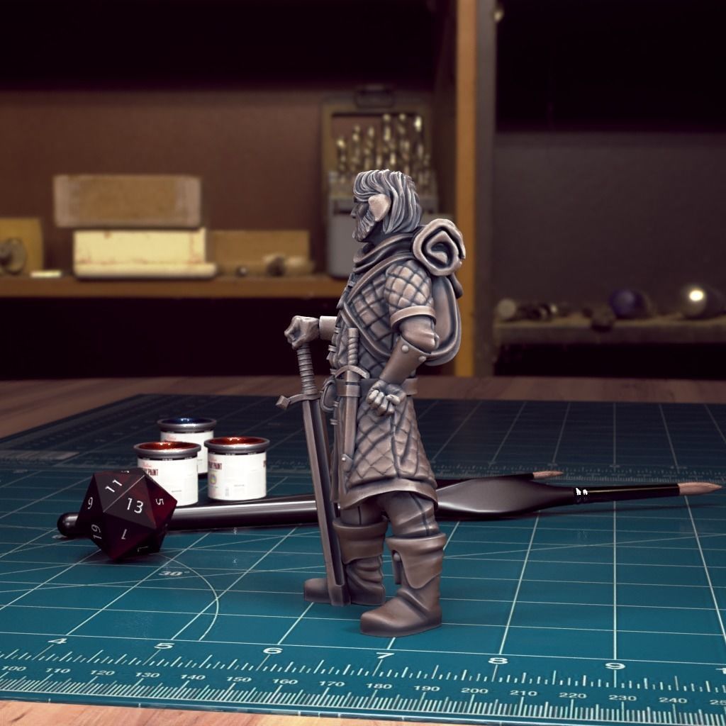 DnD Heroes - Firbolg Ranger Male - Pre-Supported  3D print model_2