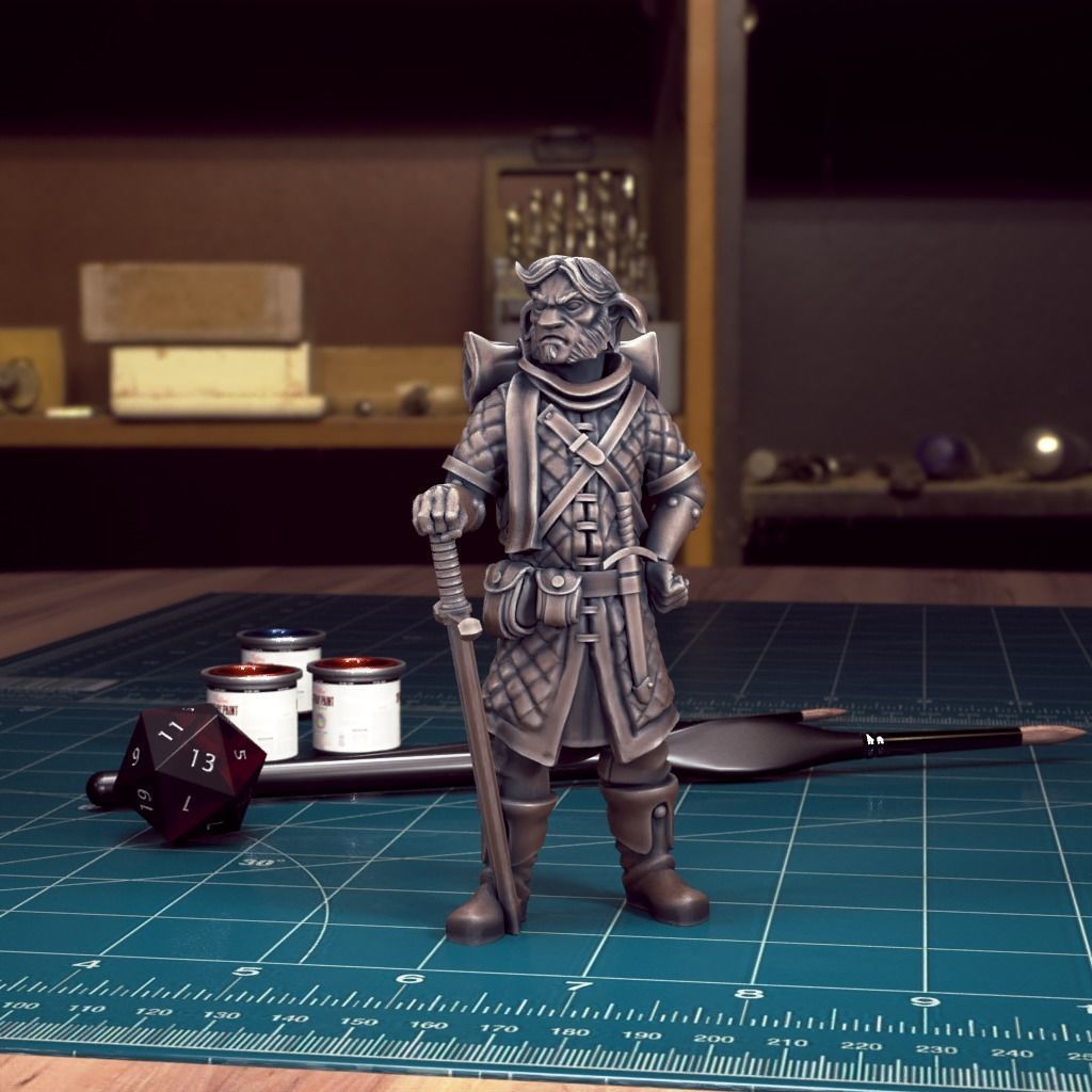 DnD Heroes - Firbolg Ranger Male - Pre-Supported  3D print model_1