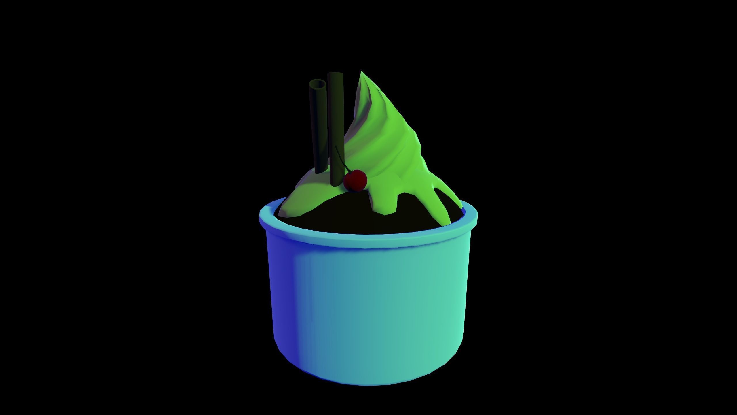 CAKE ICE CREAM Low-poly 3D model_22