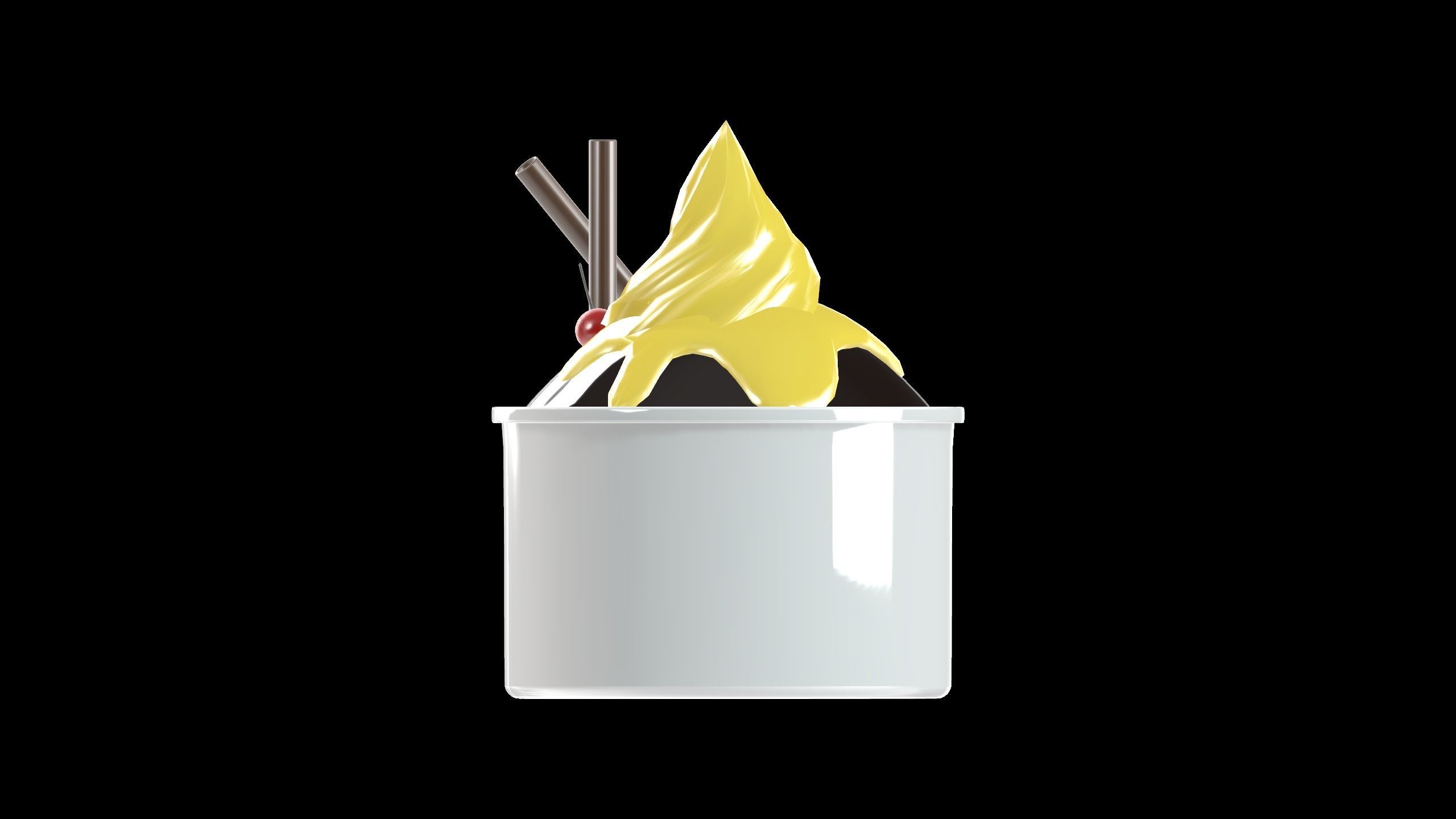 CAKE ICE CREAM Low-poly 3D model_11