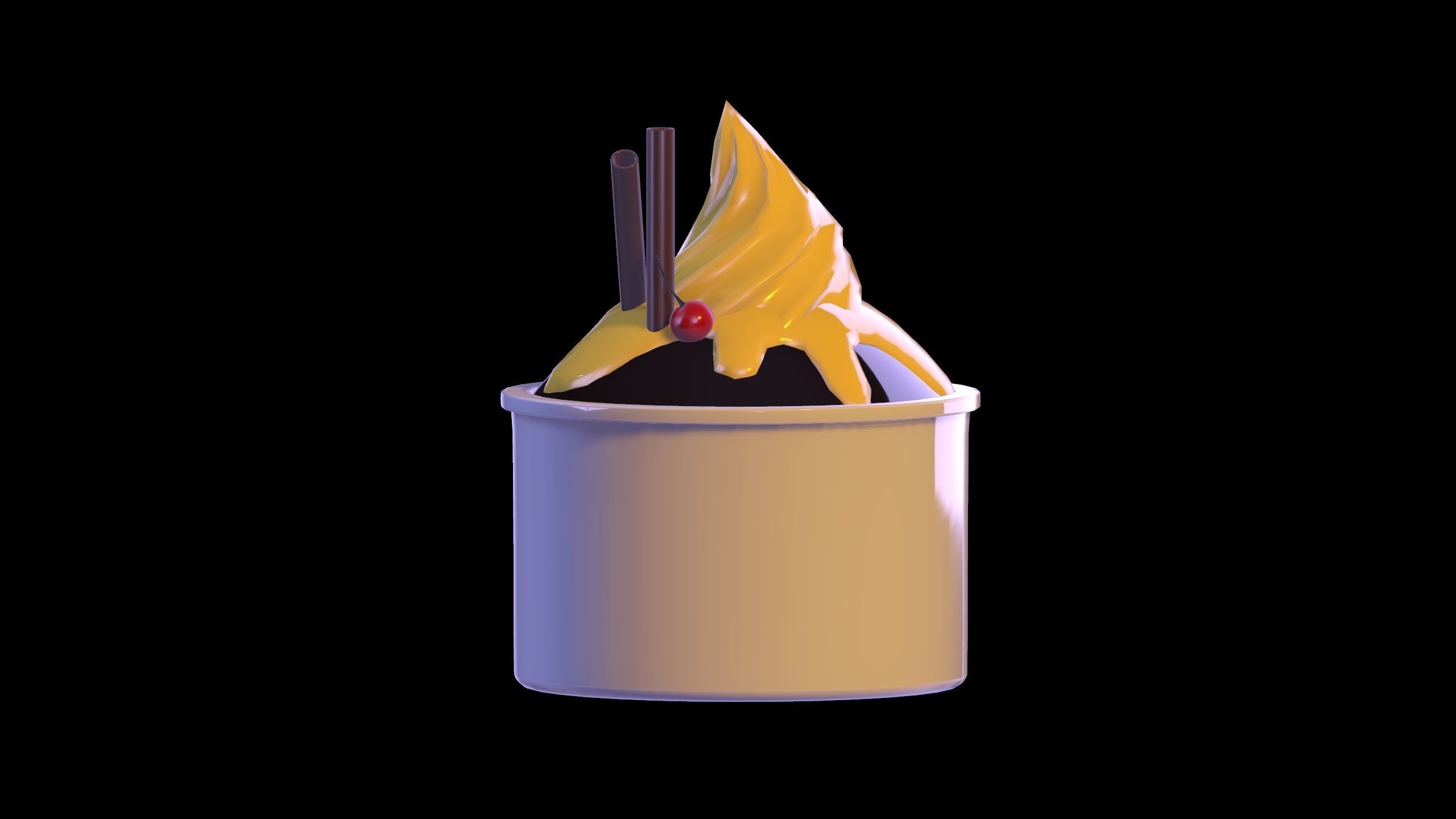 CAKE ICE CREAM Low-poly 3D model_7