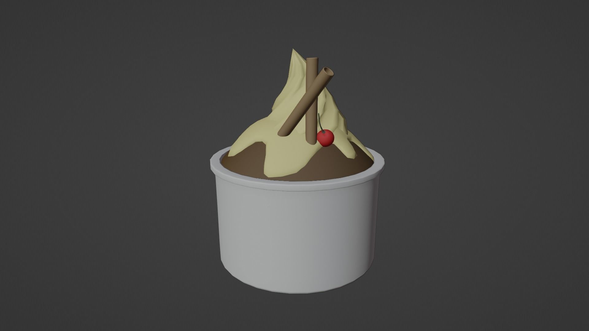 CAKE ICE CREAM Low-poly 3D model_15