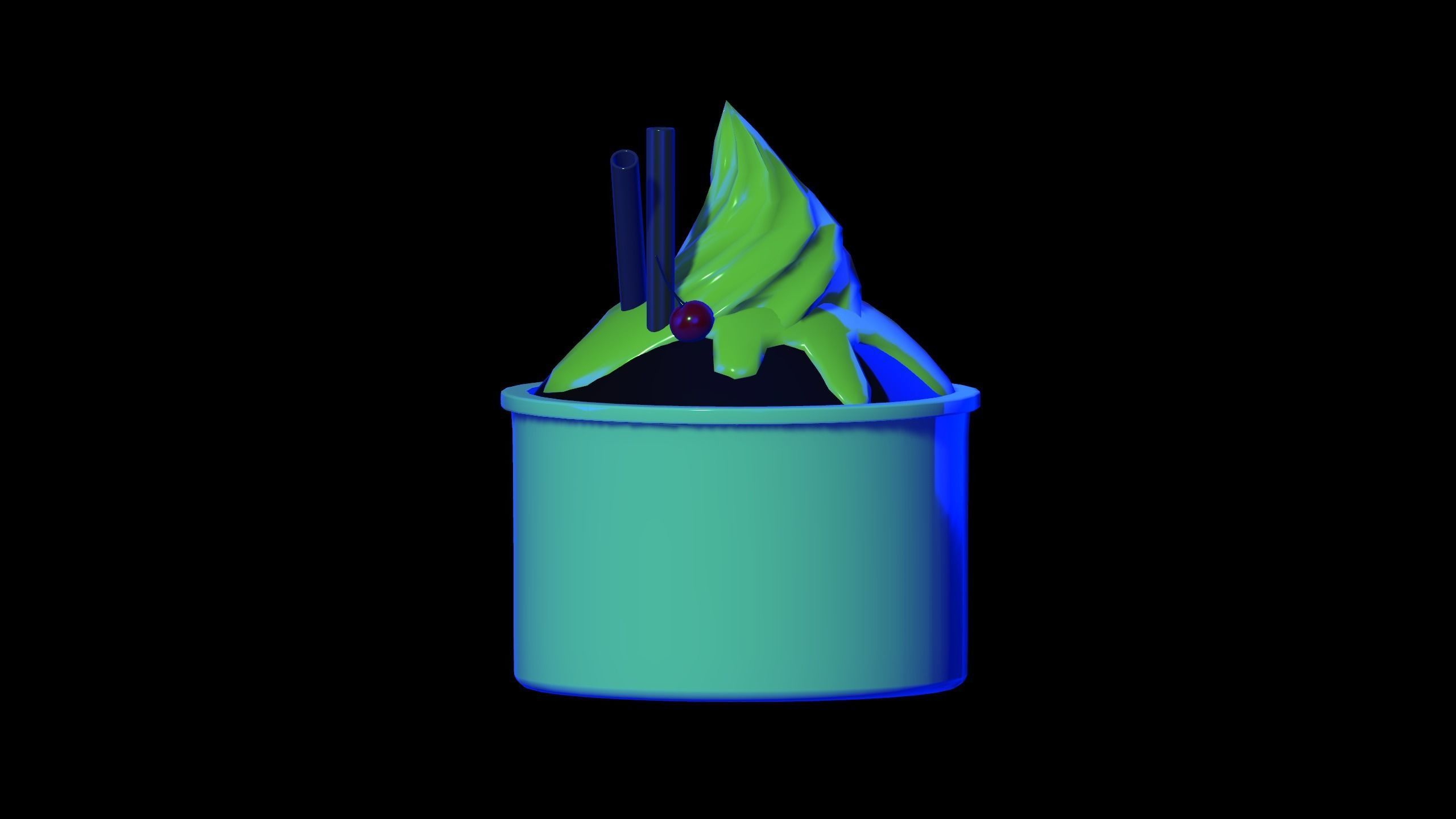 CAKE ICE CREAM Low-poly 3D model_6
