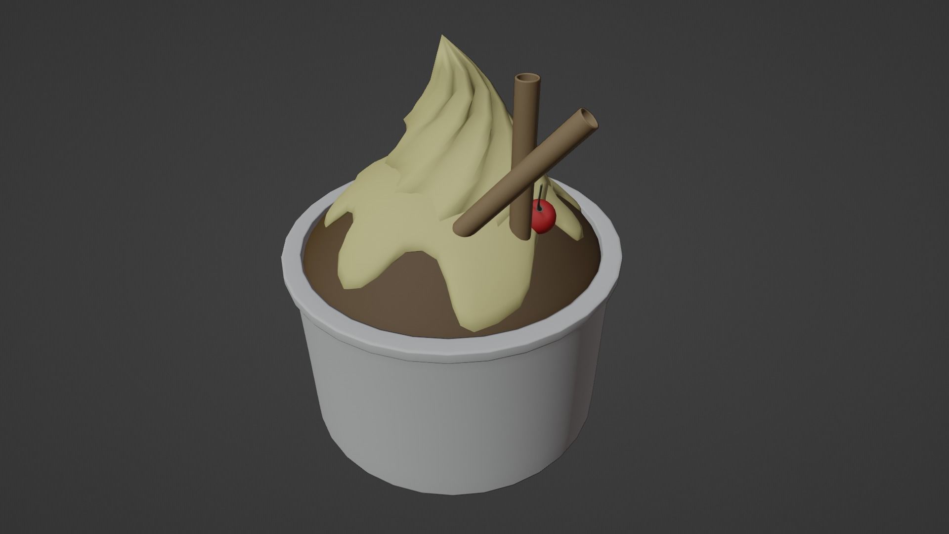 CAKE ICE CREAM Low-poly 3D model_16