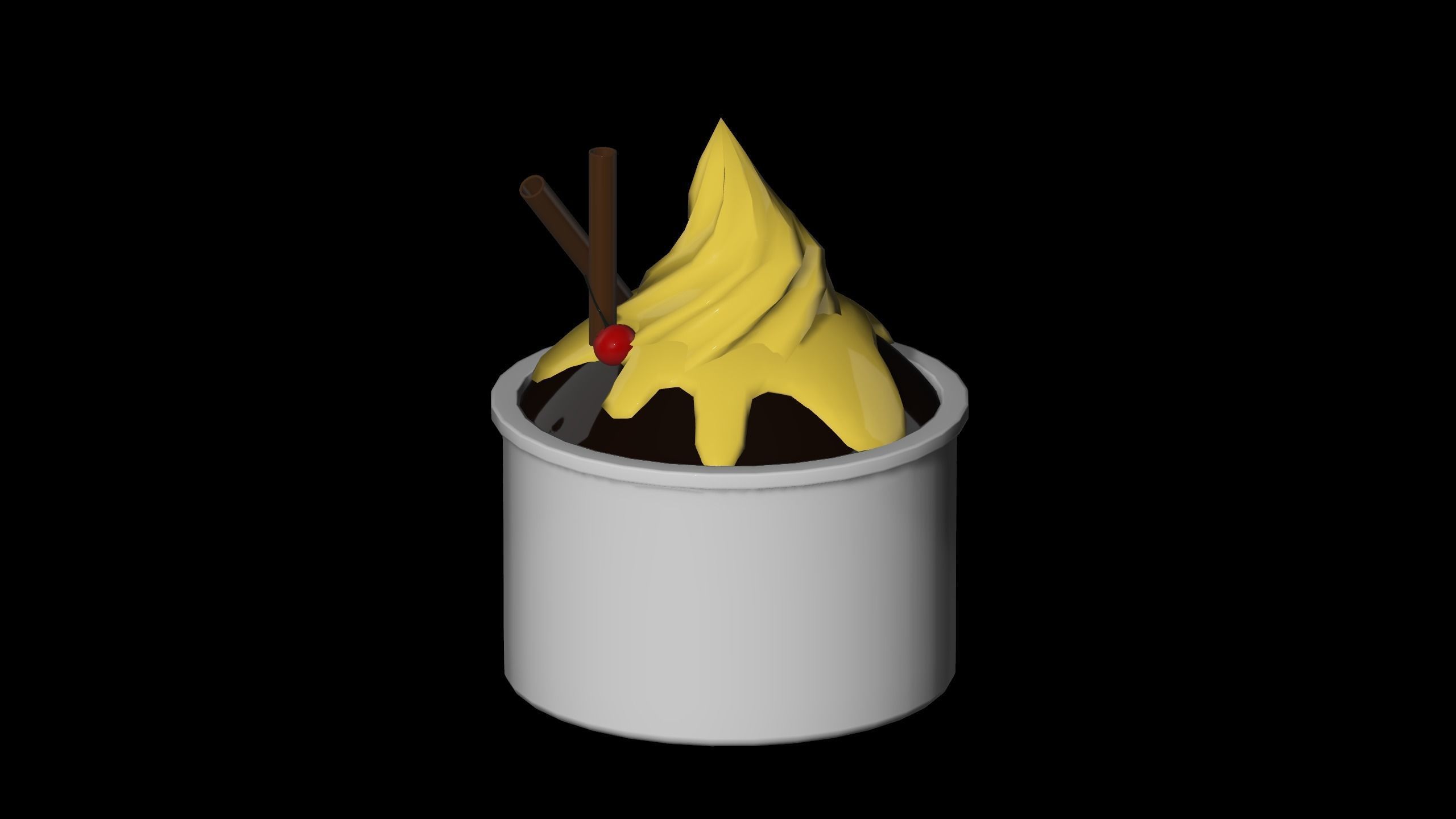CAKE ICE CREAM Low-poly 3D model_4