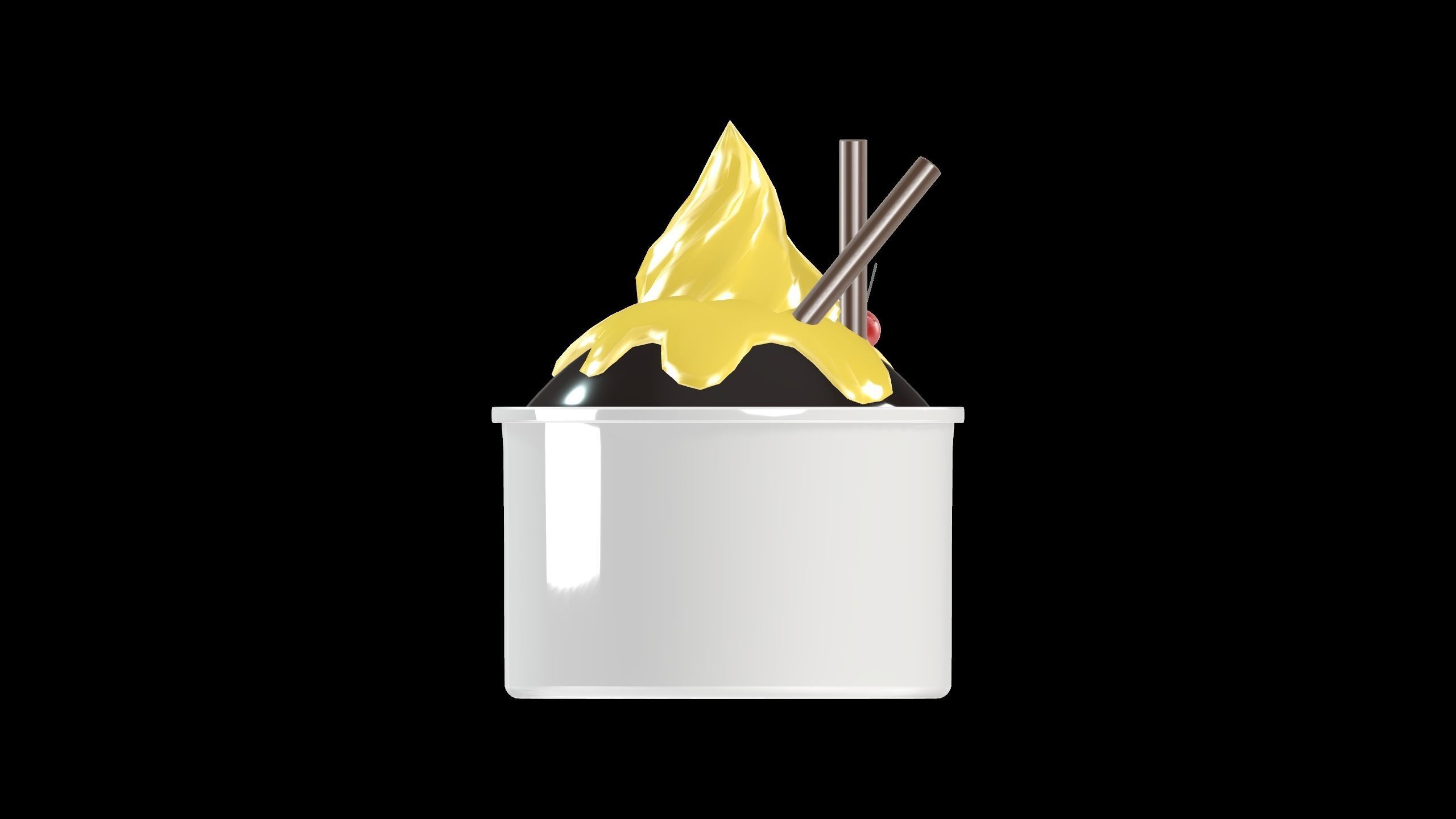 CAKE ICE CREAM Low-poly 3D model_9