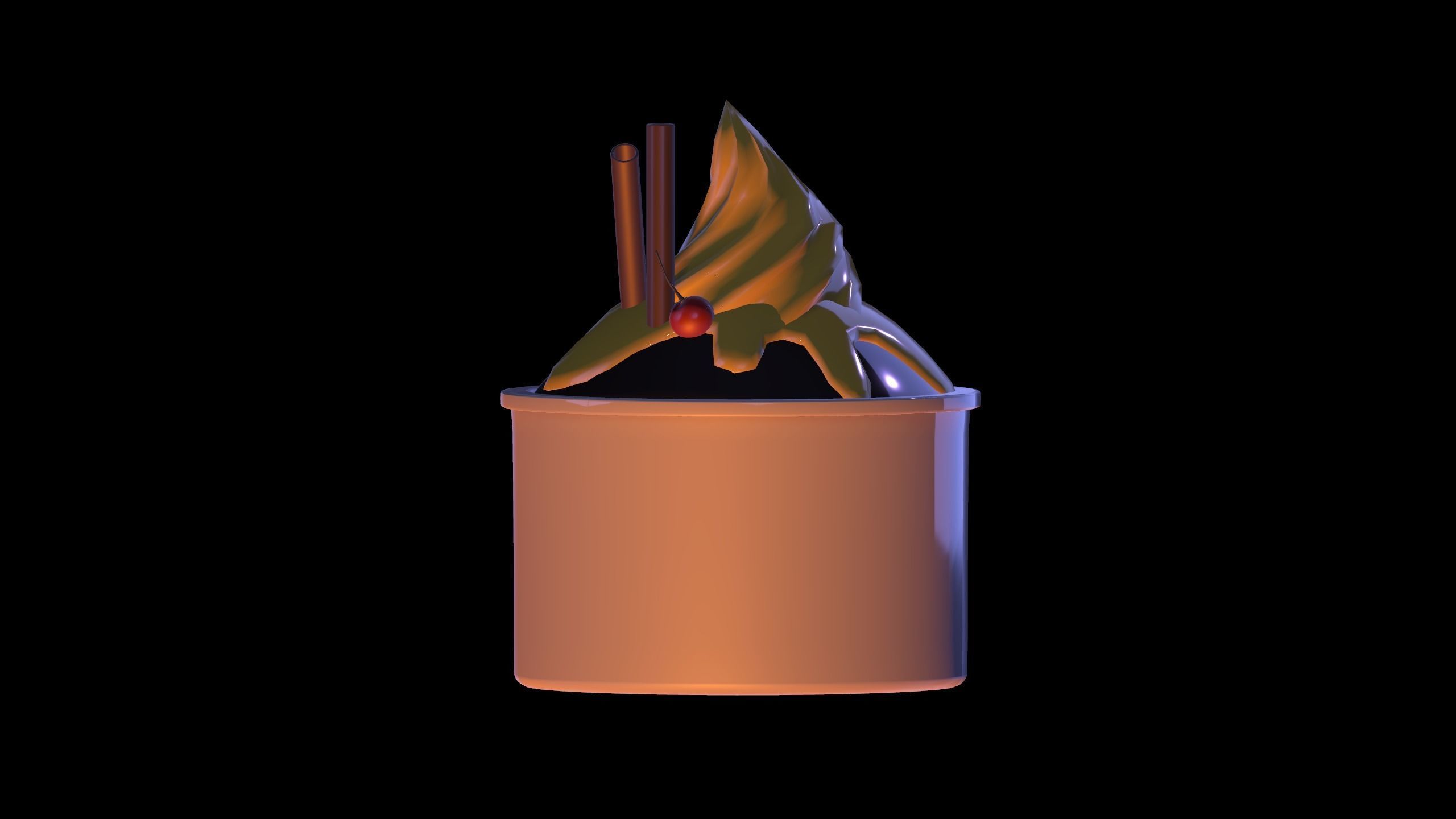 CAKE ICE CREAM Low-poly 3D model_5