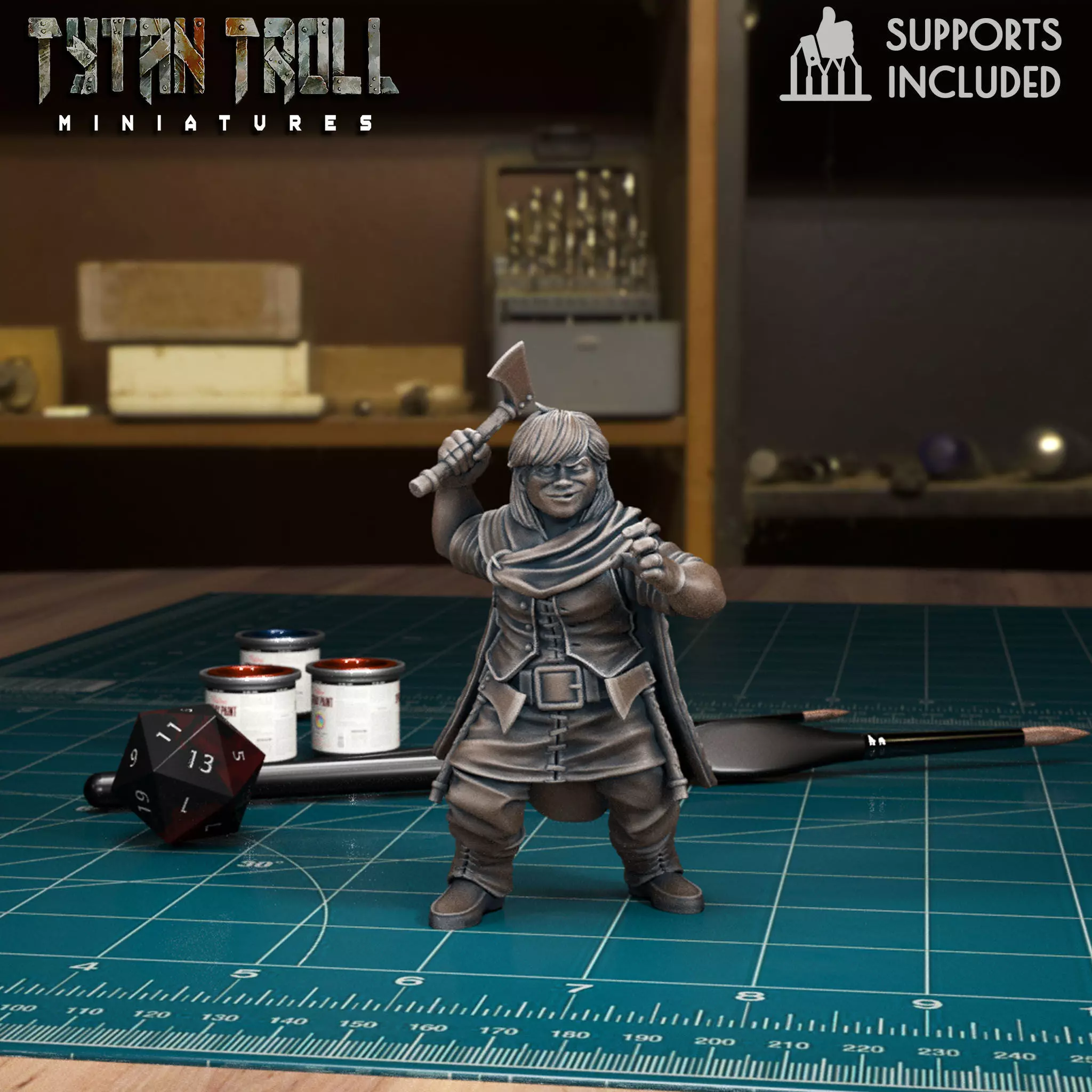 Dnd Heroes - Dwarf Ranger Female - Pre-Supported 3D print model